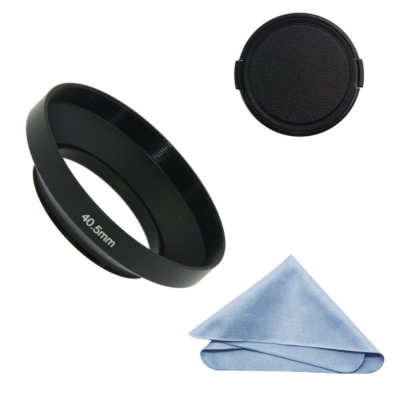 SIOTI 40.5mm Lens Hood, Oxidation Matte Anti Reflective Treatment, Aluminum Alloy, with 1 * 58mm Lens Cap, Compatible with Sony/Canon/Nikon/Fuji etc >16mm Camera Lens - Image 1